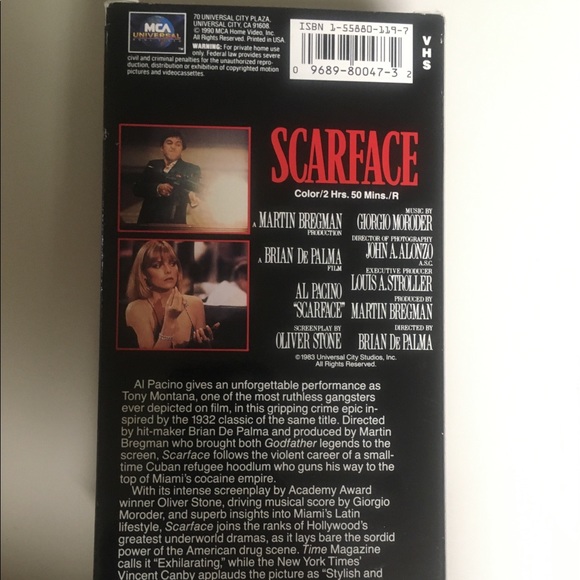 Original Scarface Al Pacino VHS 1983 - Picture 2 of 4